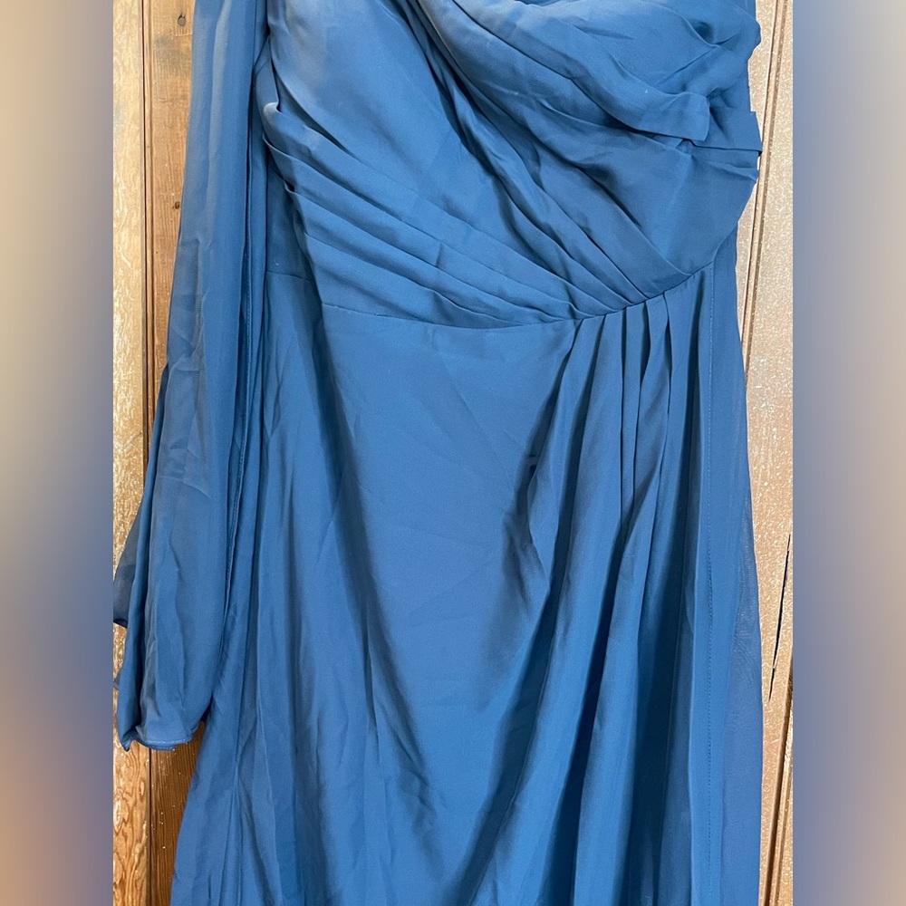 JJs House Blue Gown, One Shoulder - Picture 2 of 14